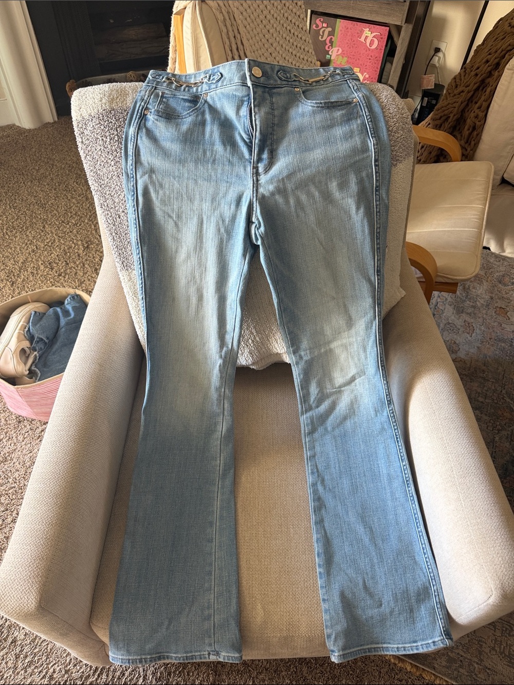 White House Black Market Light Blue Flare Jeans